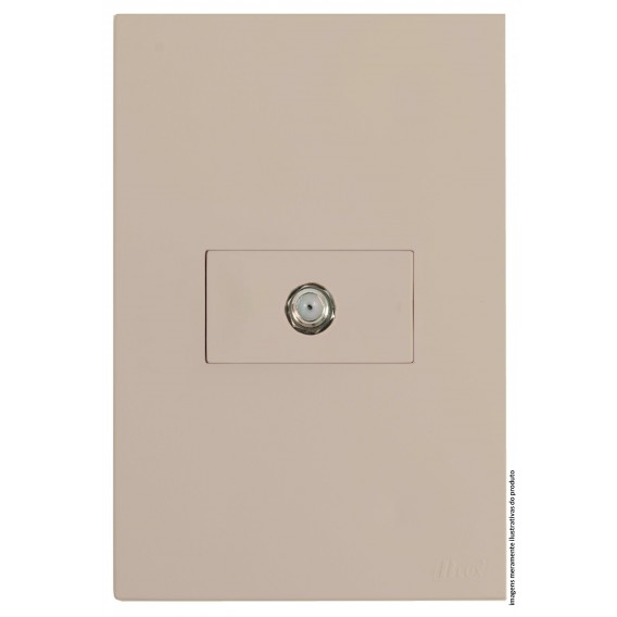 Conjunto Coaxial TV Horizontal 4x2 - RECTA Areia Satin Fosco Conjunto Coaxial TV Horizontal 4x2 - RECTA Areia Satin Fosco